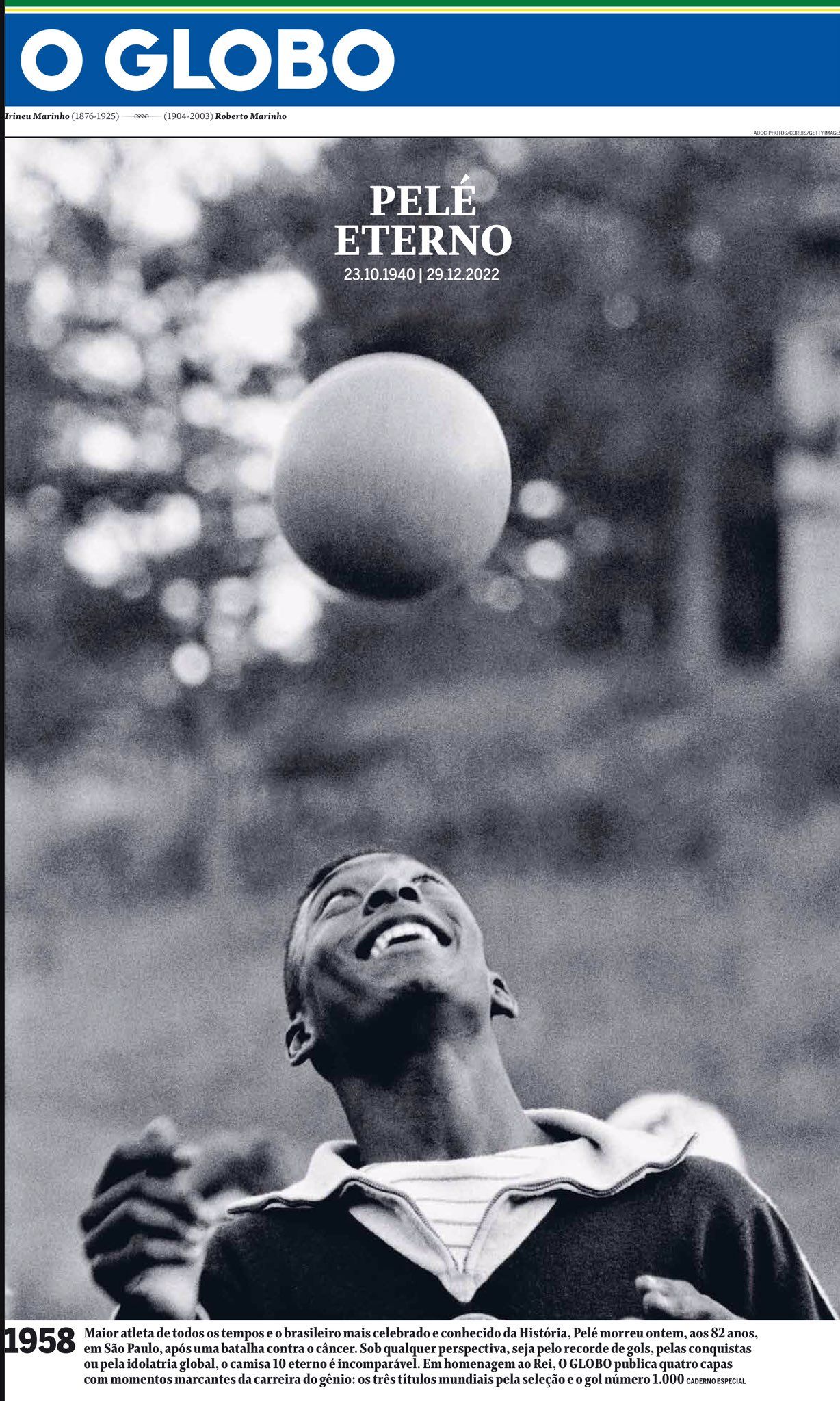 Portada O Globo Pelé