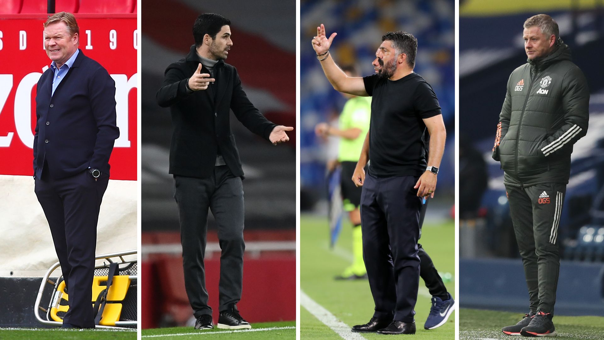 Koeman, Arteta, Solskjaer, Gattuso