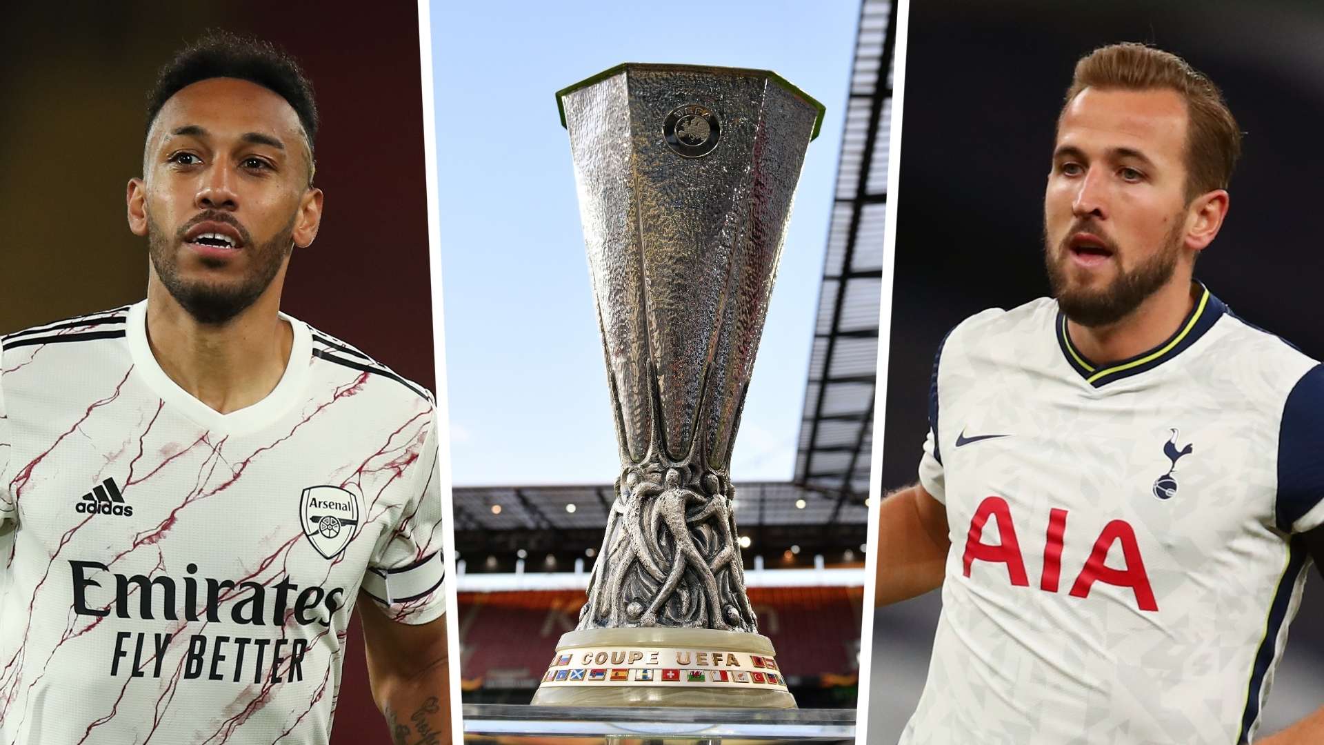 Aubameyang Europa League trophy Kane