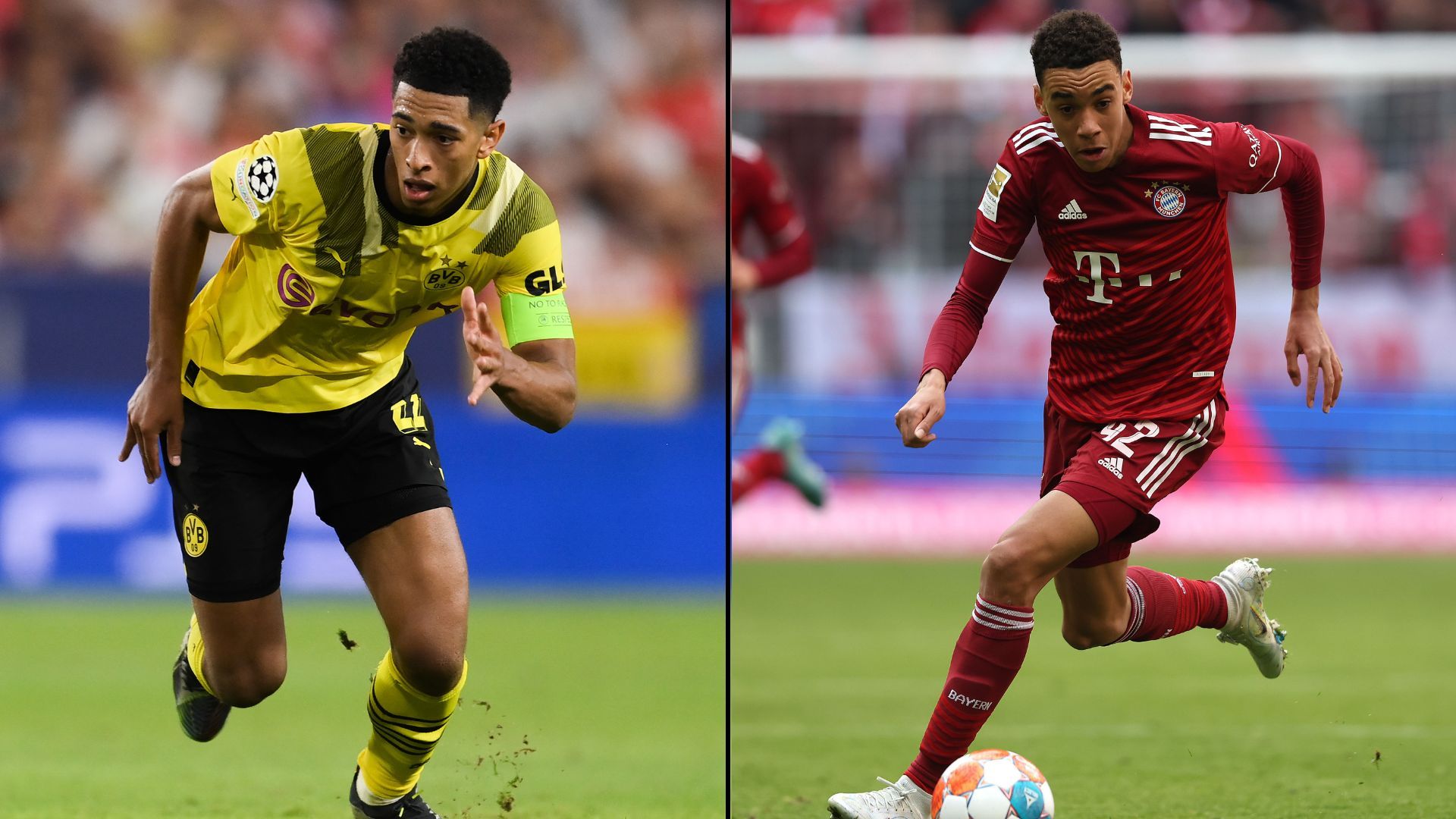 Jude Bellingham (izquierda) y Jamal Musiala (derecha)