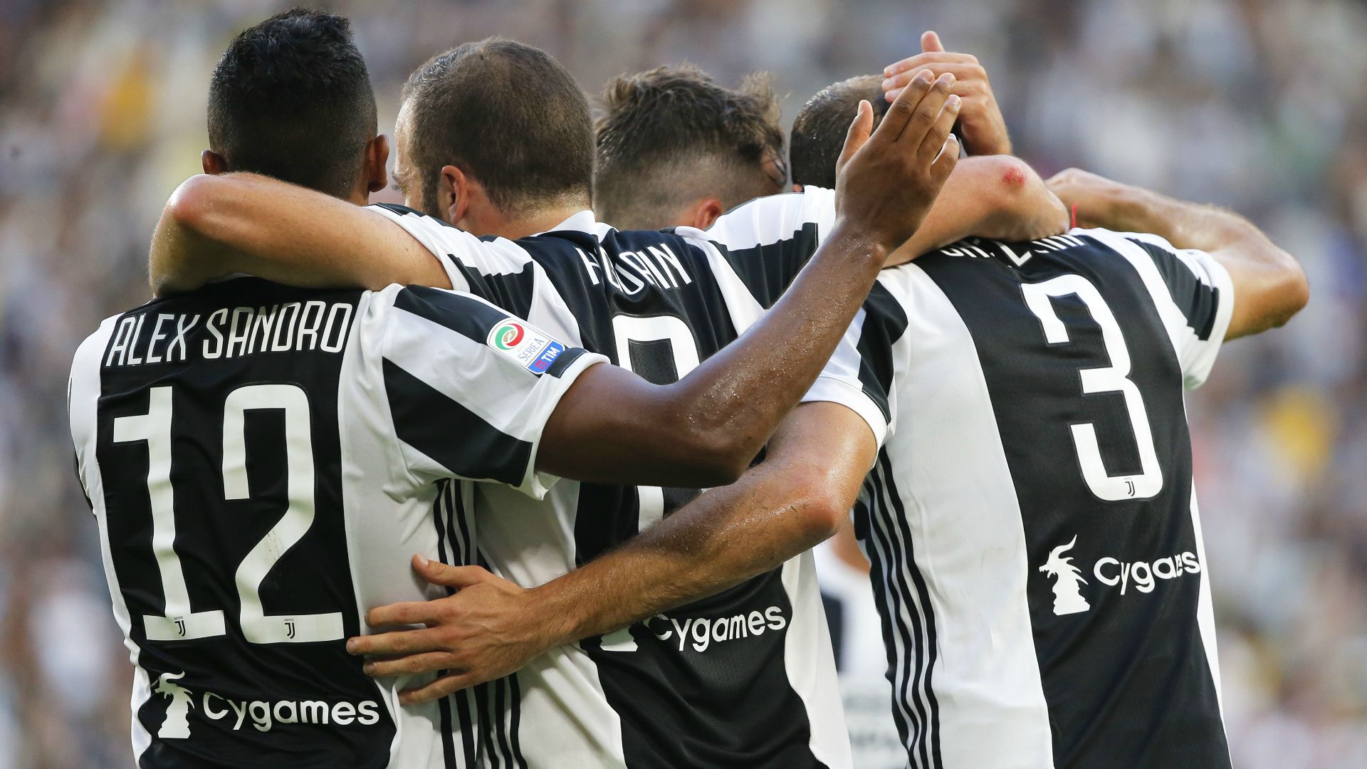 Juventus celebrating Serie A