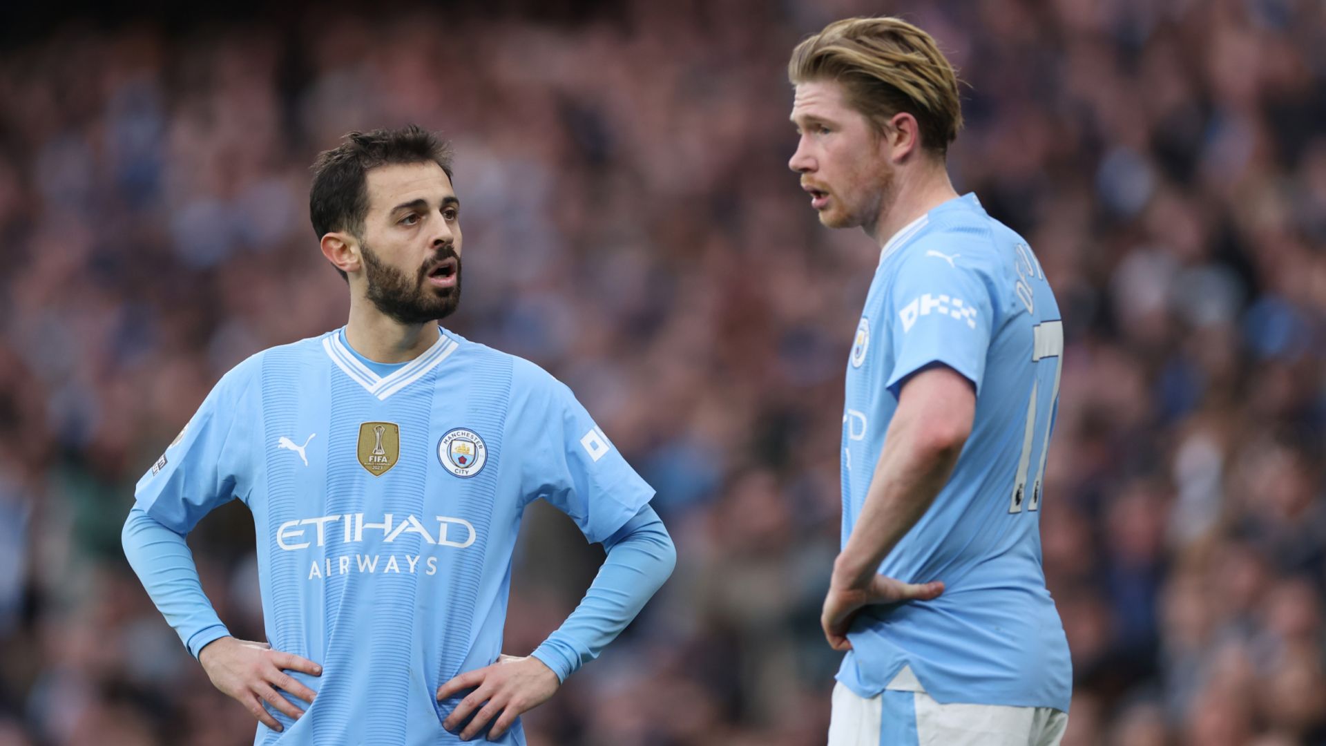 Kevin De Bruyne and Bernardo Silva Man City 2024