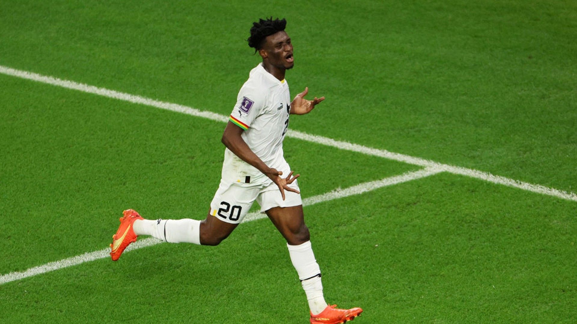 Mohammed Kudus celebrates against South Korea.