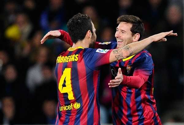 Lionel Messi Cesc Fabregas Real Sociedad Barcelona Copa del Rey 02122014