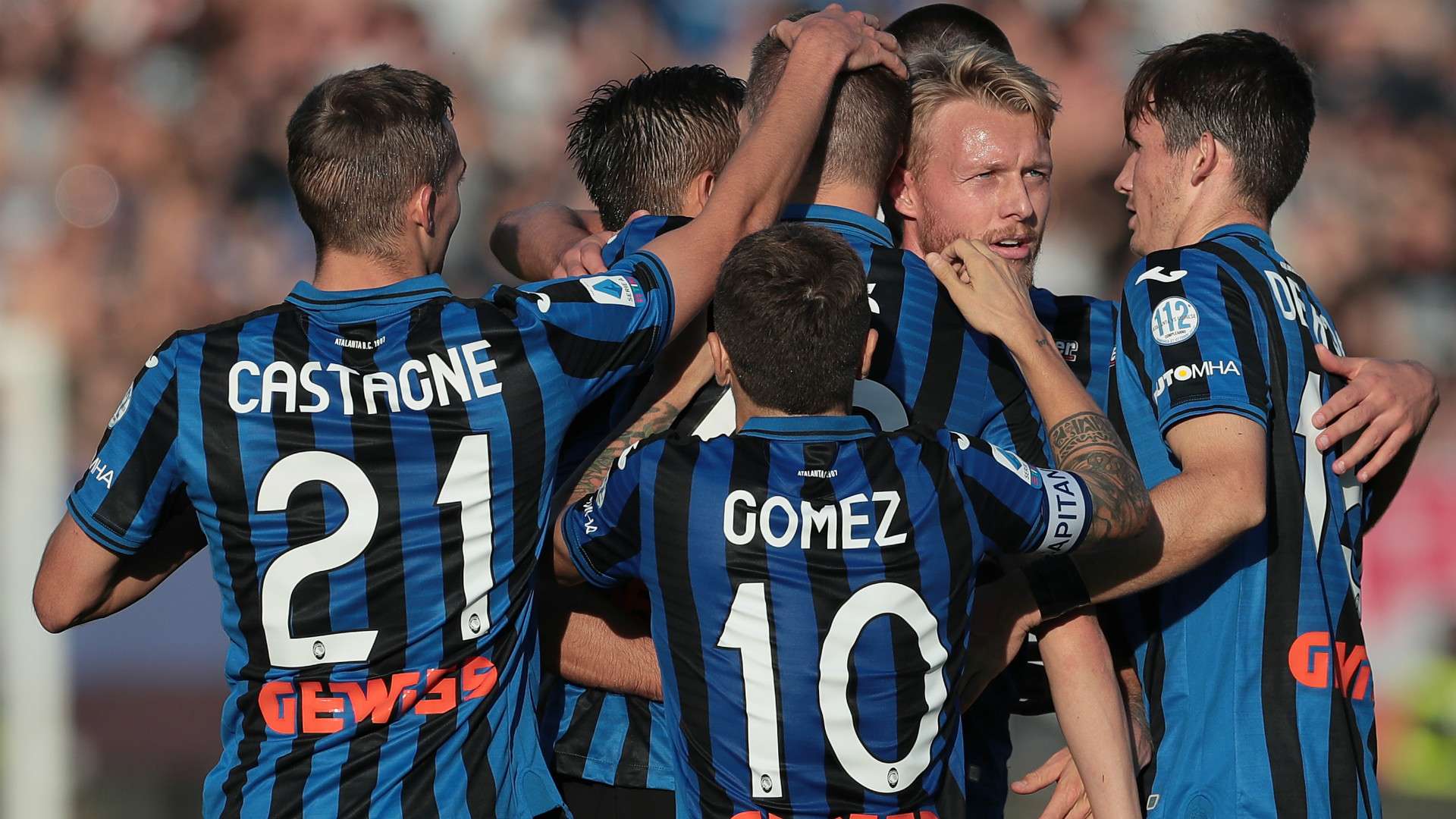 Atalanta celebrates goal against Udinese