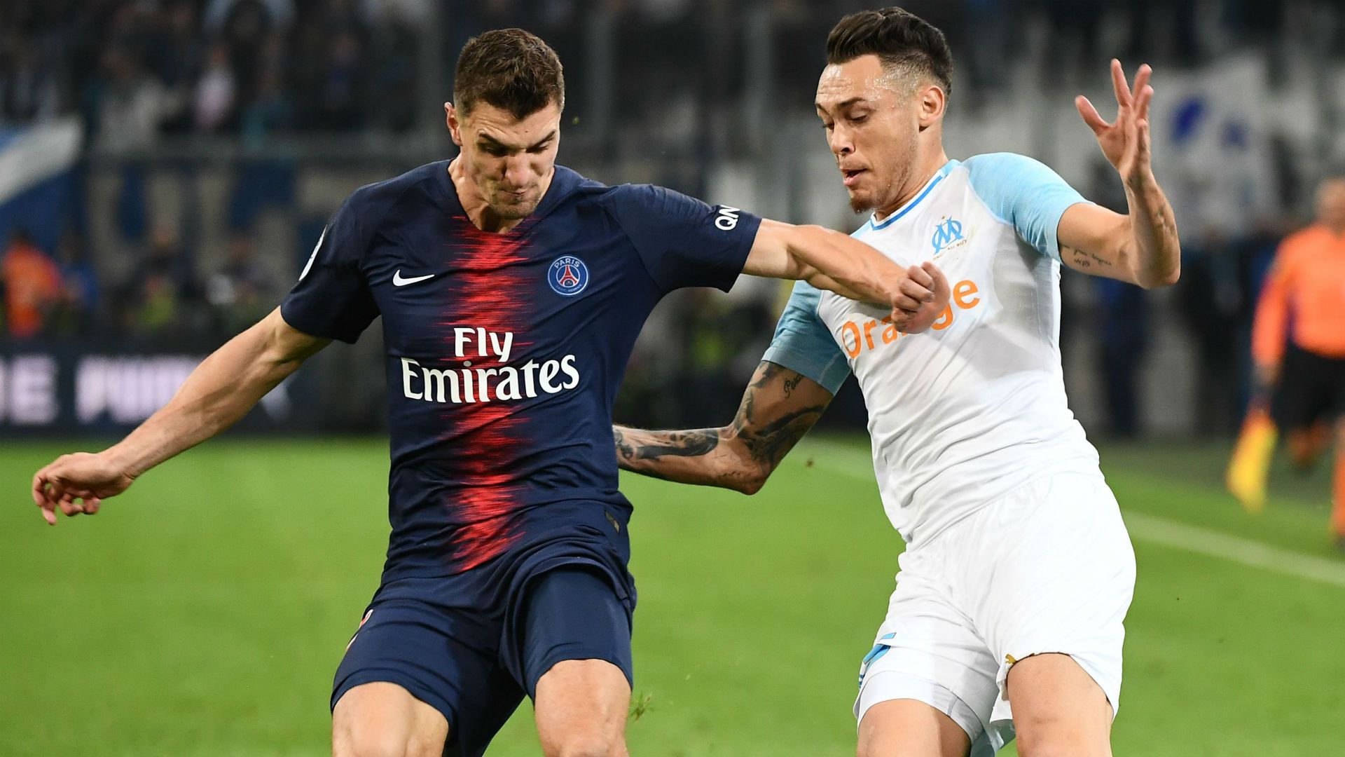 Thomas Meunier Lucas Ocampos Marseille PSG Ligue 1 28102018