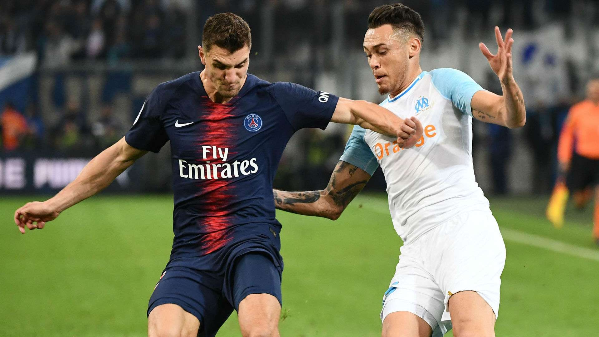 Thomas Meunier Lucas Ocampos Marseille PSG Ligue 1 28102018