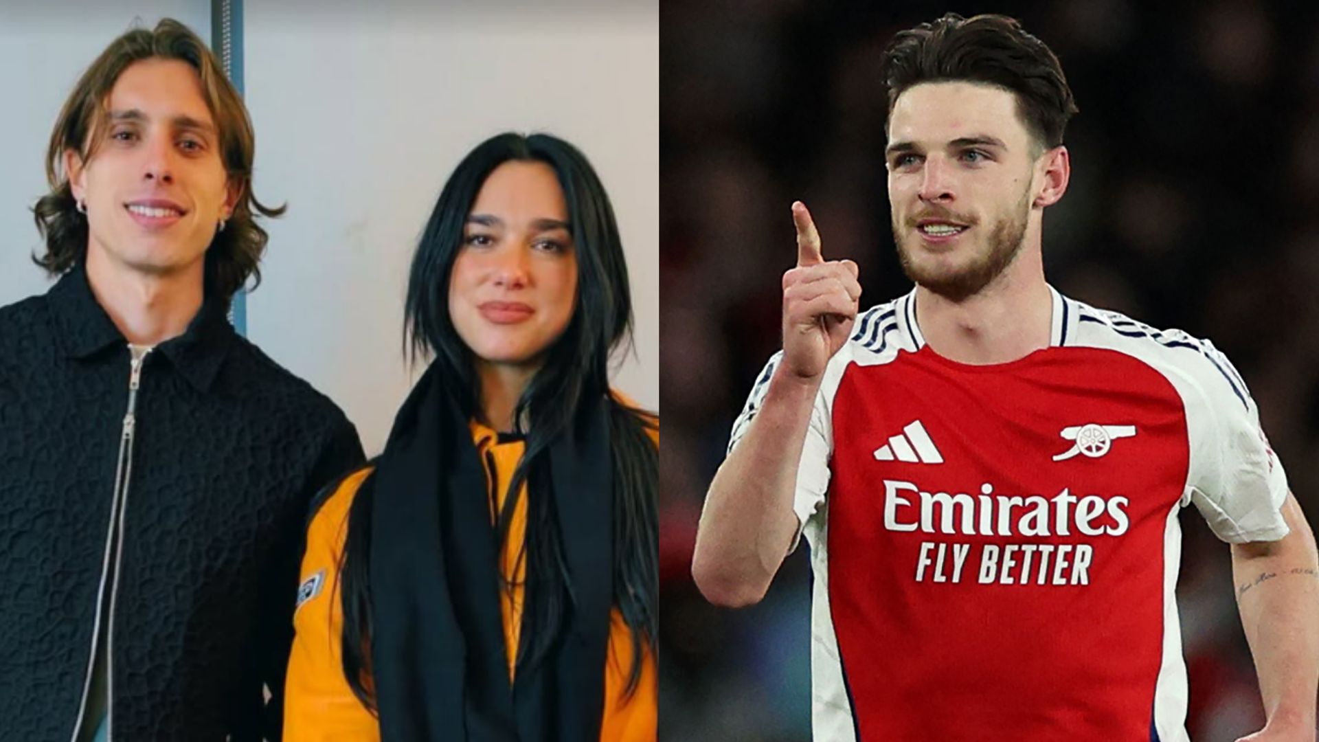 Dua Lipa Riccardo Calafiori Declan Rice