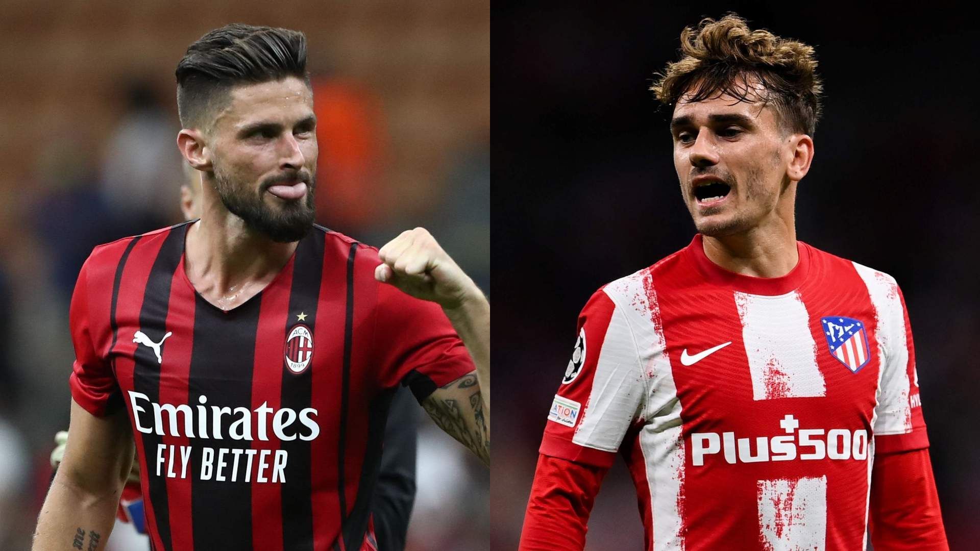 Olivier Giroud Milan Antoine Griezmann Atletico Madrid