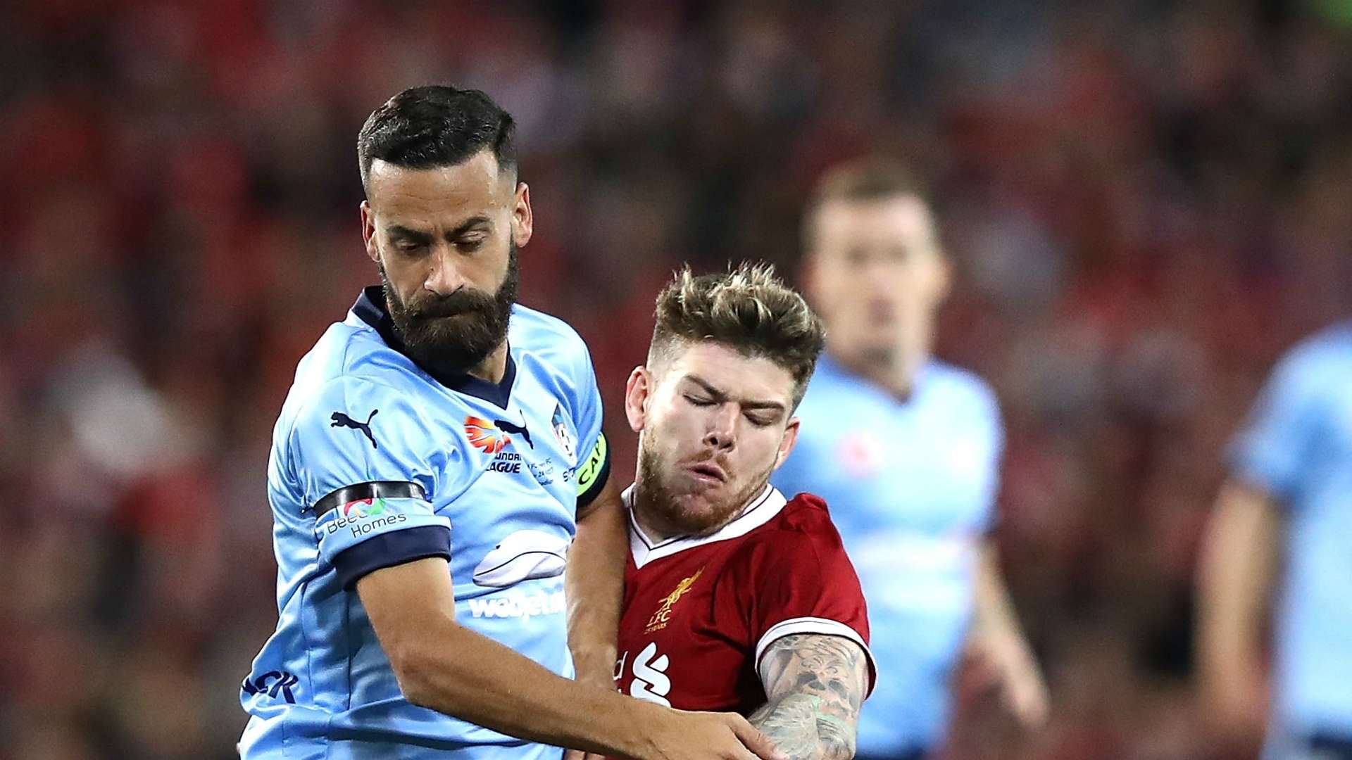 Alex Brosque Alberto Moreno Sydney FC v Liverpool Friendly 24052017