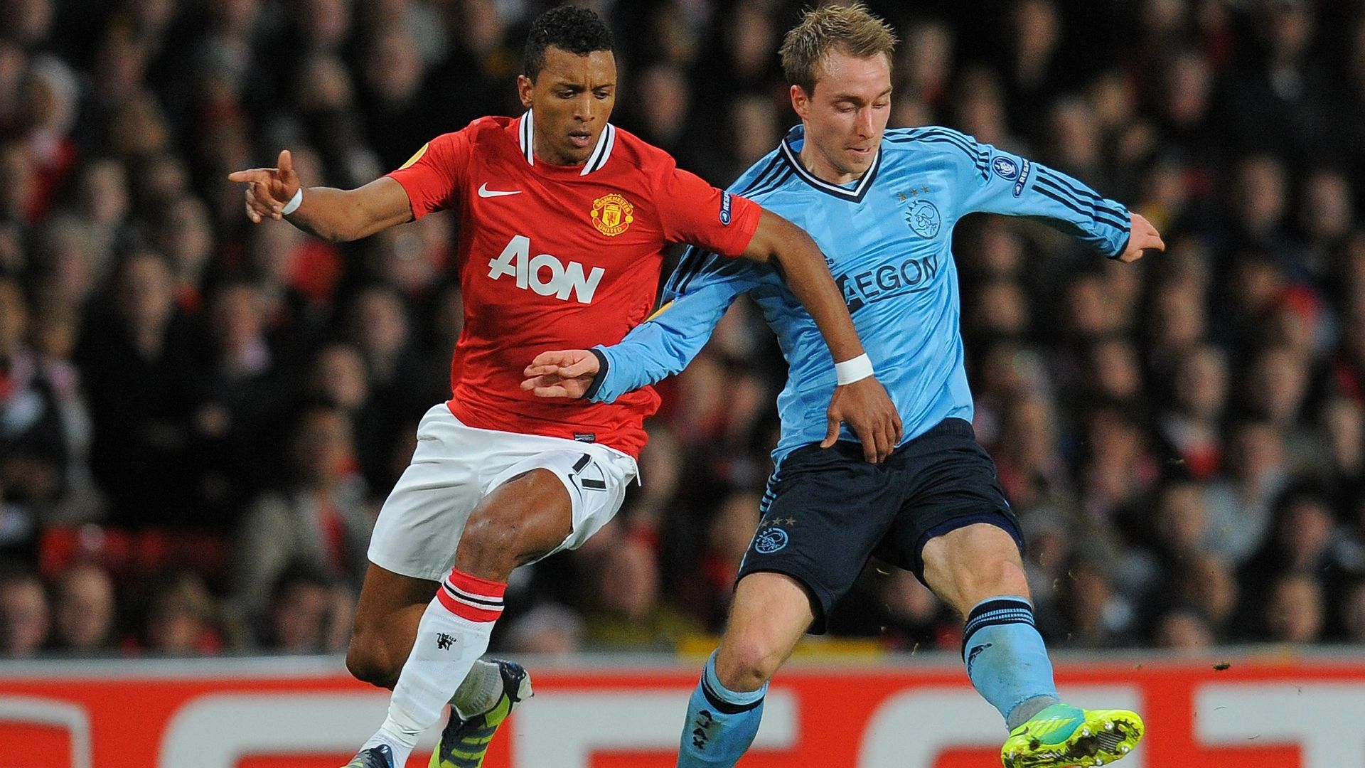 Nani, Christian Eriksen, Manchester United - Ajax, Europa League, 02232012