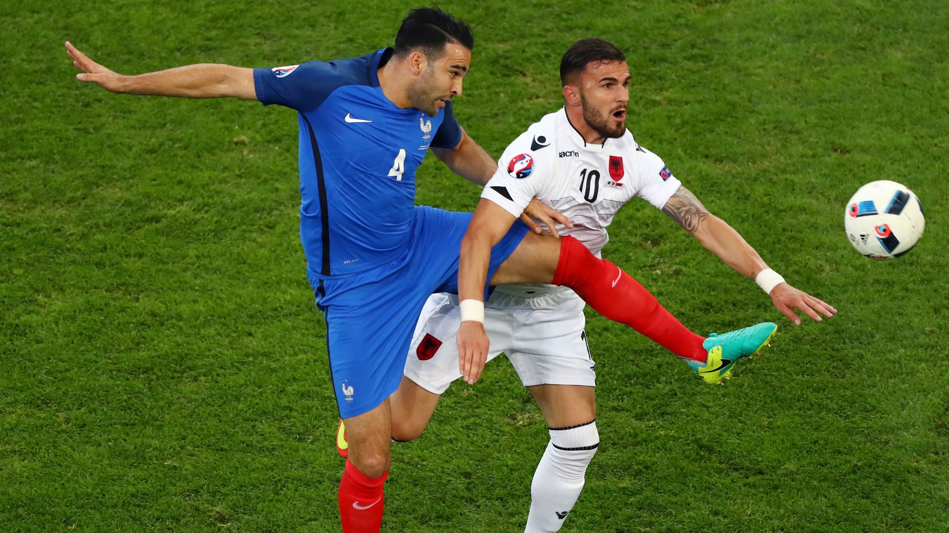 Adil Rami Armando Sadiku France Albania UEFA Euro 2016 15062016