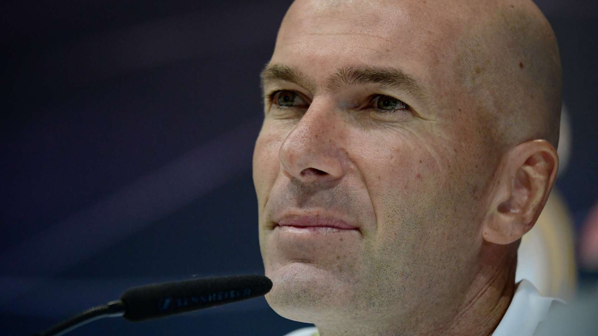 Zinedine Zidane, Real Madrid coach, during a press conference in 2019-20 season