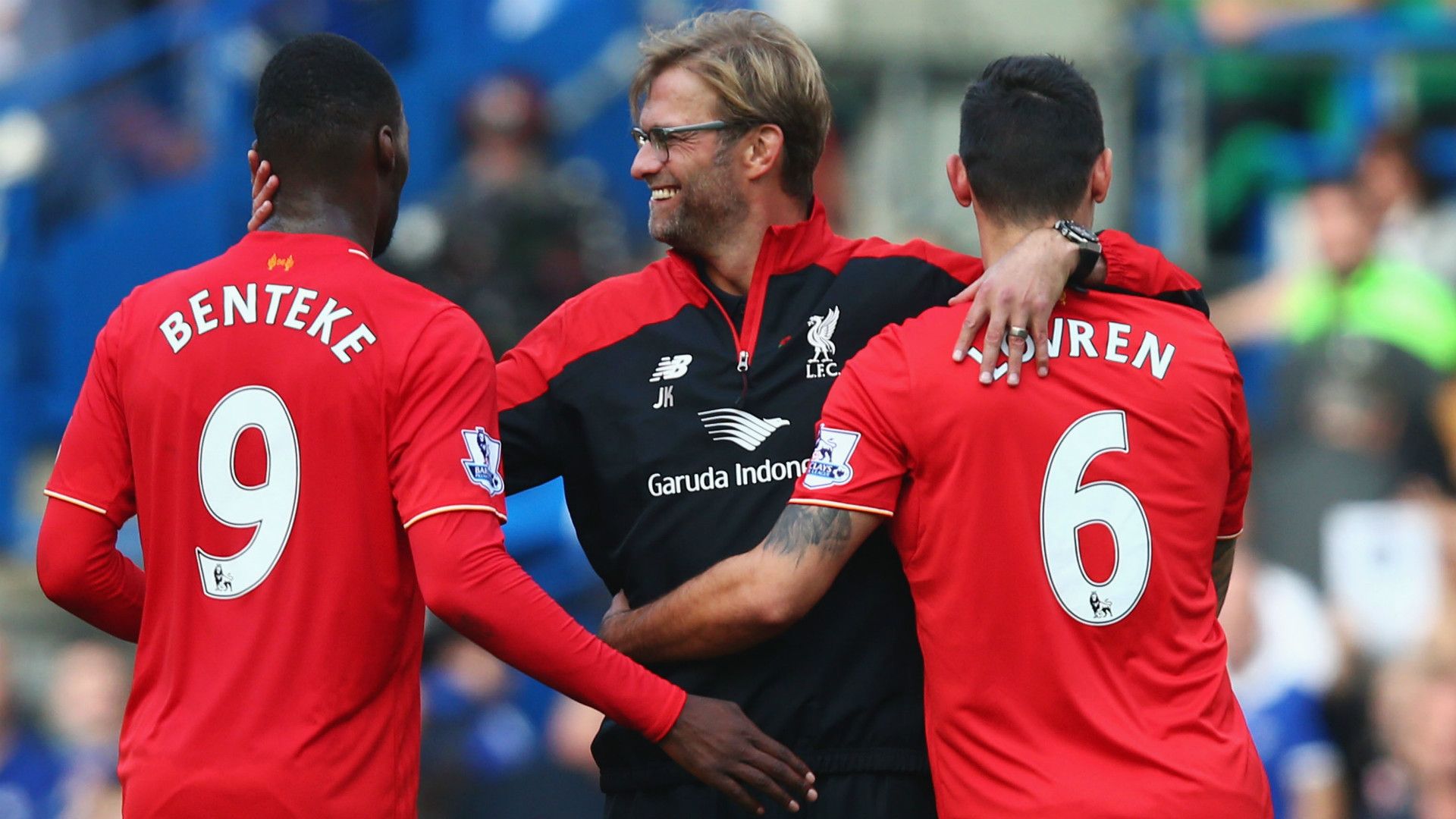 Jurgen Klopp Christian Benteke Dejan Lovren Liverpool