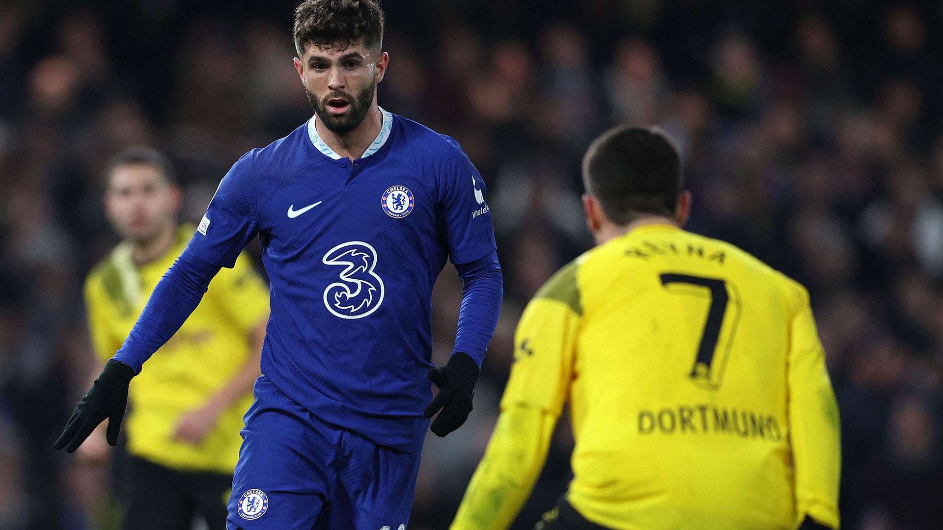 Christian Pulisic dribble at Gio Reyna Chelsea Dortmund 2022-23