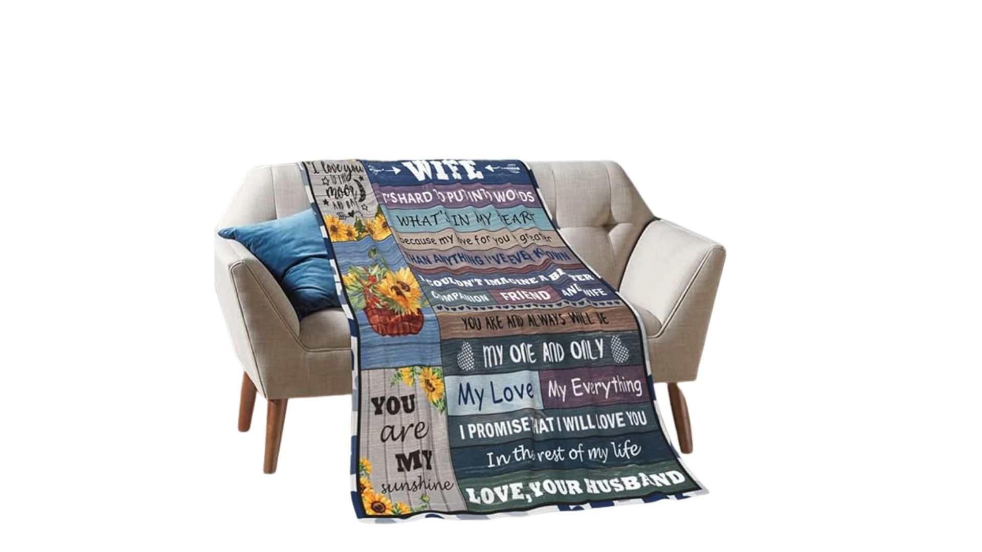 سينلي هدية للزوجة، بطانية زوجتي 60 انش × 50 انش، هدايا عيد ميلاد الزوجة من الزوج، هدية للزوجة والذكرى السنوية الرومانسية والكريسماس والزفاف وعيد الحب، افضل افكار الهدايا لمن لديه كل شيء