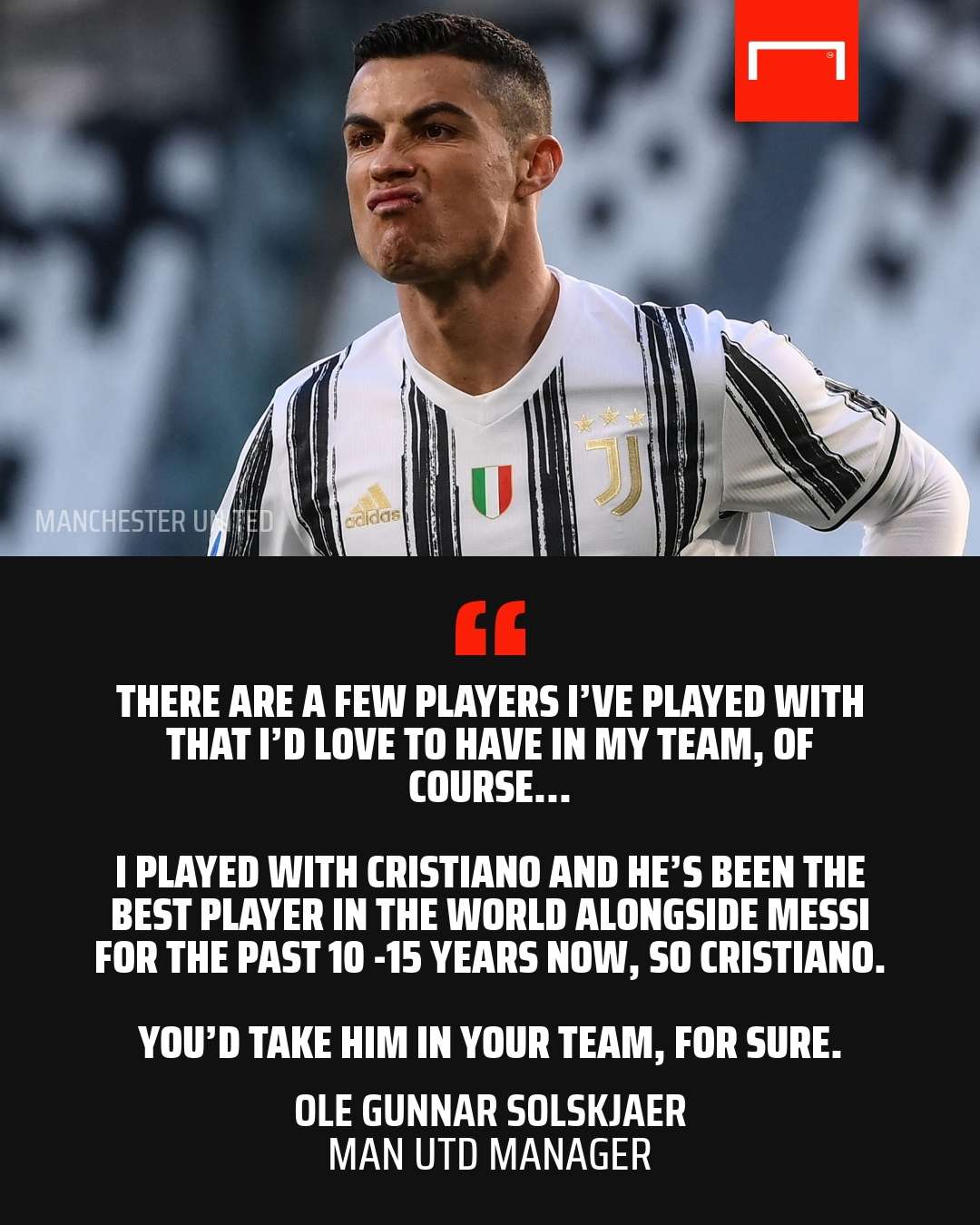 Cristiano Ronaldo Solskjaer quote GFX