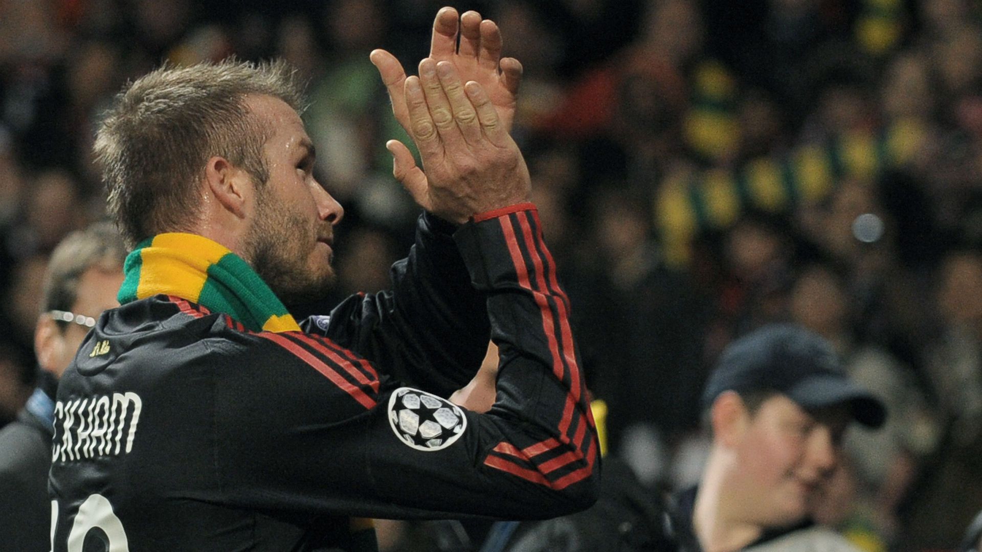 David Beckham Manchester United v AC Milan 2010