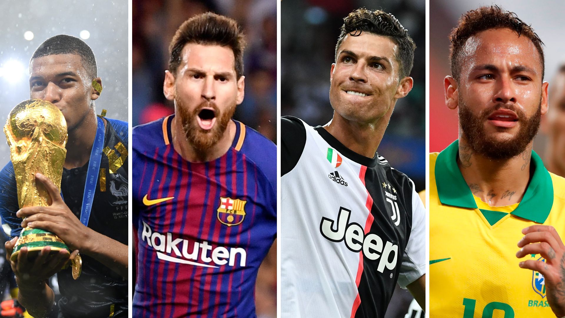 Lionel Messi Kylian Mbappe Cristiano Ronaldo Neymar