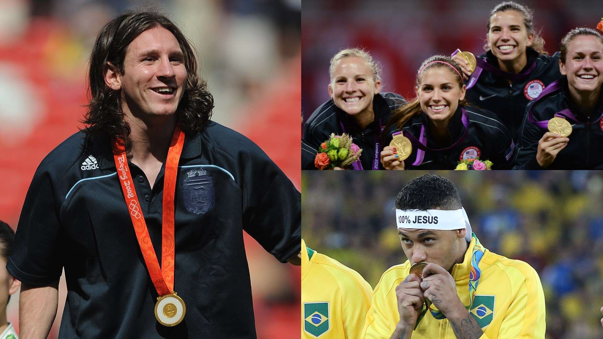 Lionel Messi USWNT Neymar Olympic composite