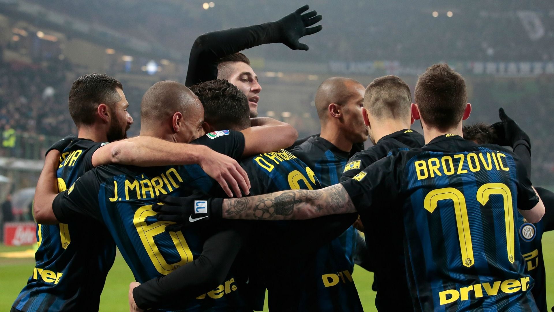 Inter celebrating Inter Pescara Serie A