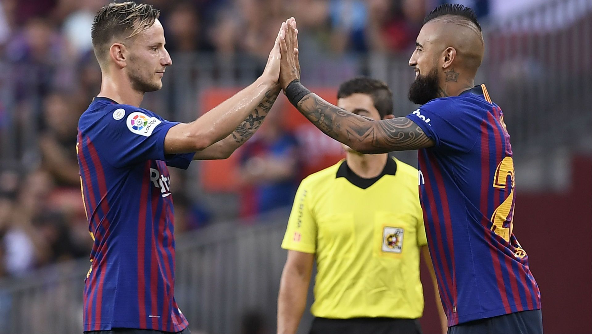 020918 Barcelona Huesca Arturo Vidal Ivan Rakitic