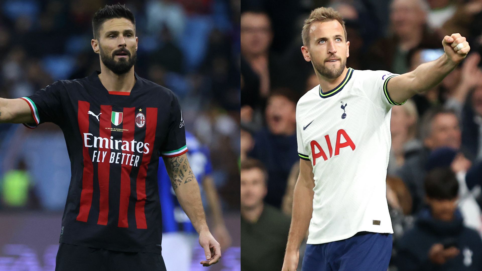 AC Milan Tottenham Giroud Kane Ligue des champions
