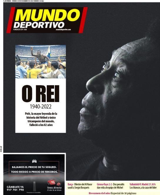 Portada Mundo Deportivo Pelé