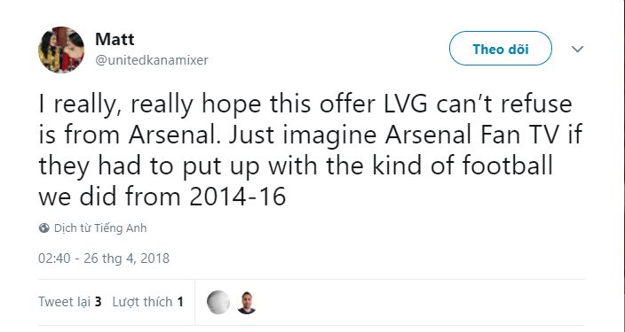 LVG to Arsenal reaction