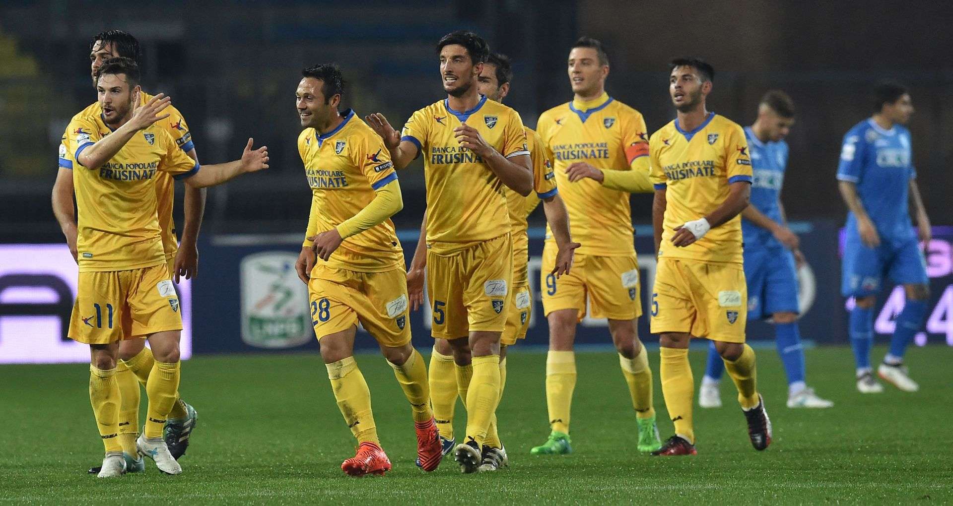 Frosinone players celebrating Empoli Frosinone Serie B
