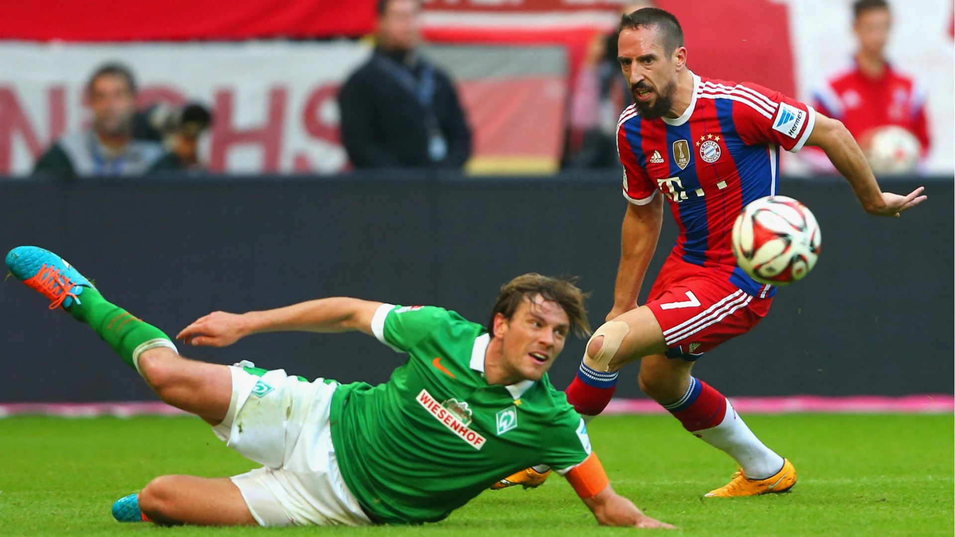 CLEMENS FRITZ WERDER BREMEN FRANCK RIBERY BAYERN MUNICH BUNDESLIGA 10182014