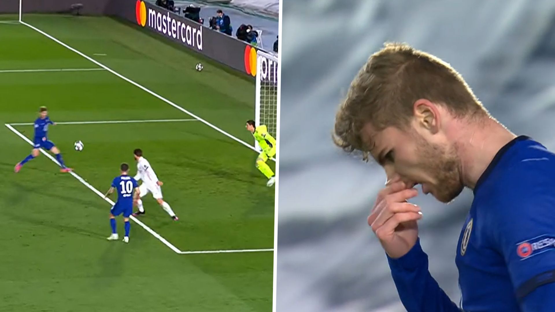 TIMO WERNER GFX CHELSEA REAL MADRID CHAMPIONS LEAGUE CHANCE COURTOIS 27042021