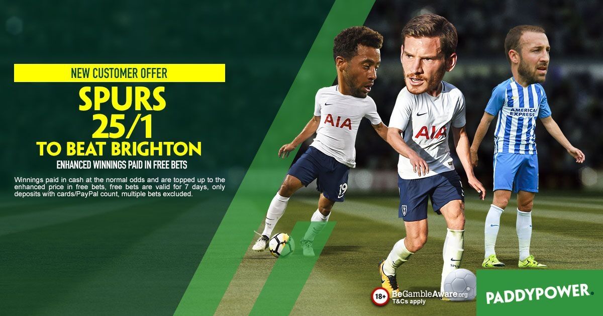 Paddy Power New customer offer Tottenham v Brighton