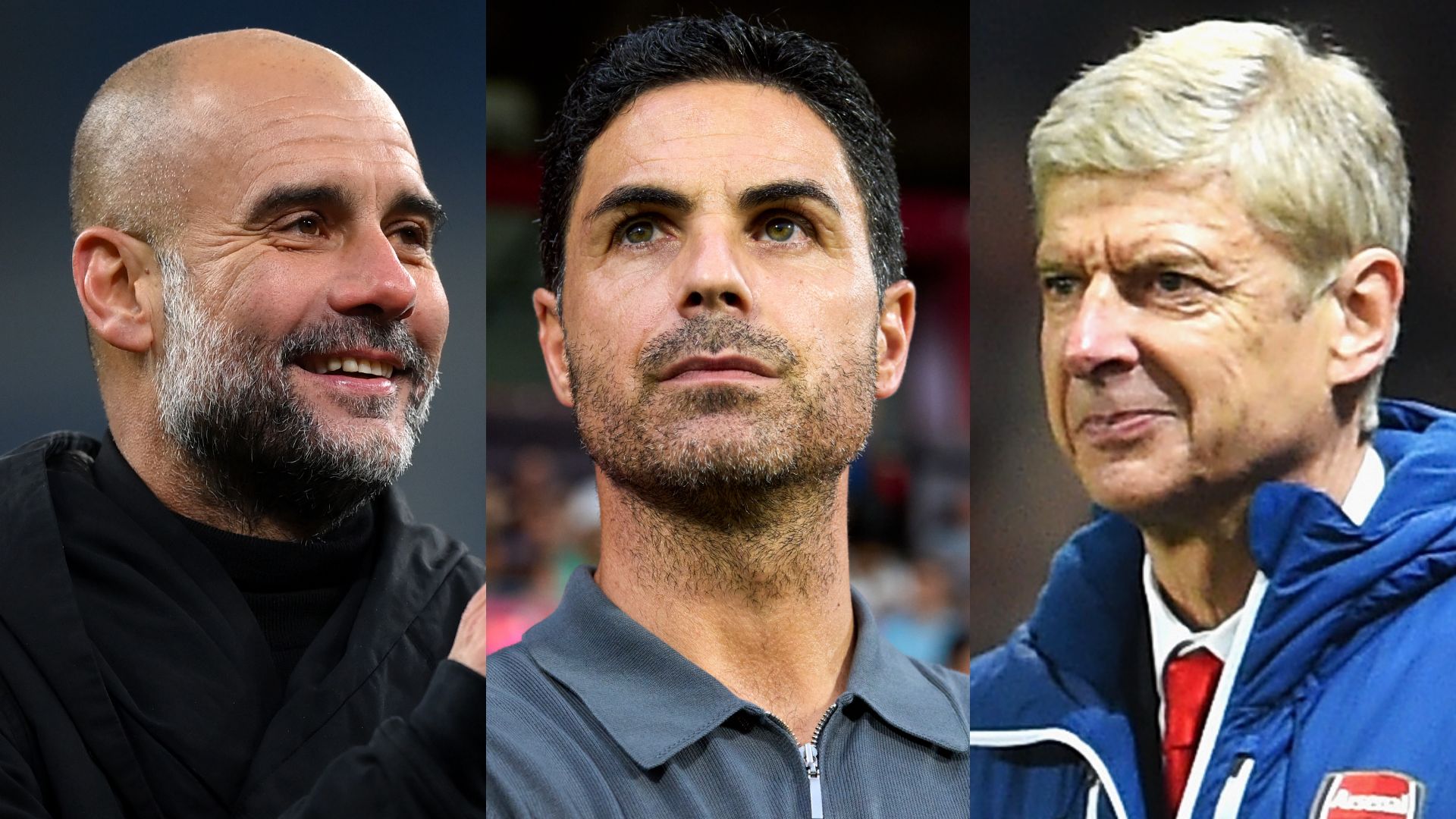 Mikel Arteta Arsene Wenger Pep Guardiola