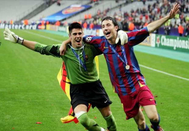 Victor Valdes Mark van Bommel FC Barcelona 2006
