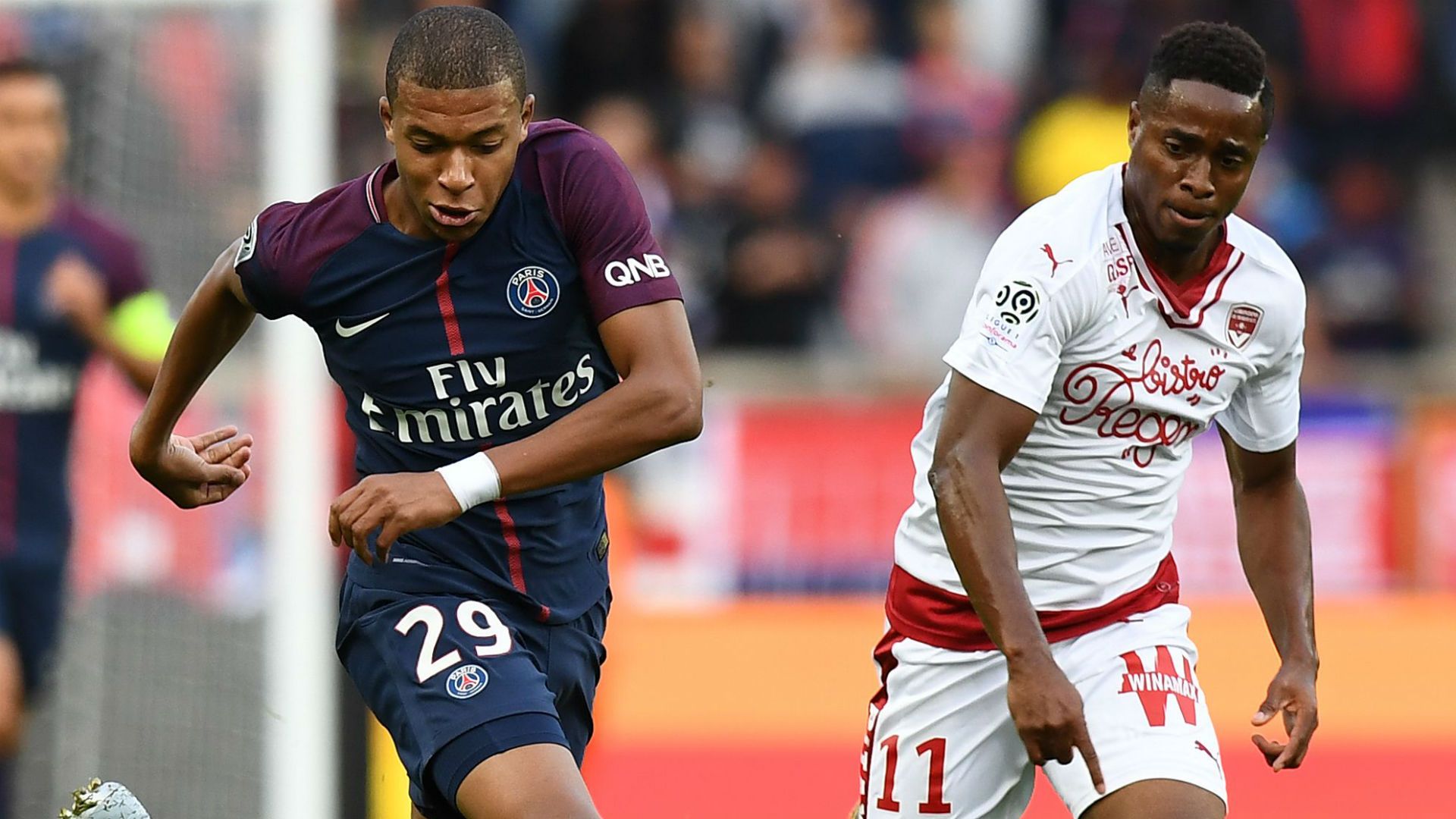 Kylian Mbappe Francois Kamano PSG Bordeaux Ligue 1 30092017