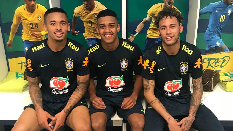 Gabriel Jesus, Brenner e Neymar - Brasil - 24/05/2018