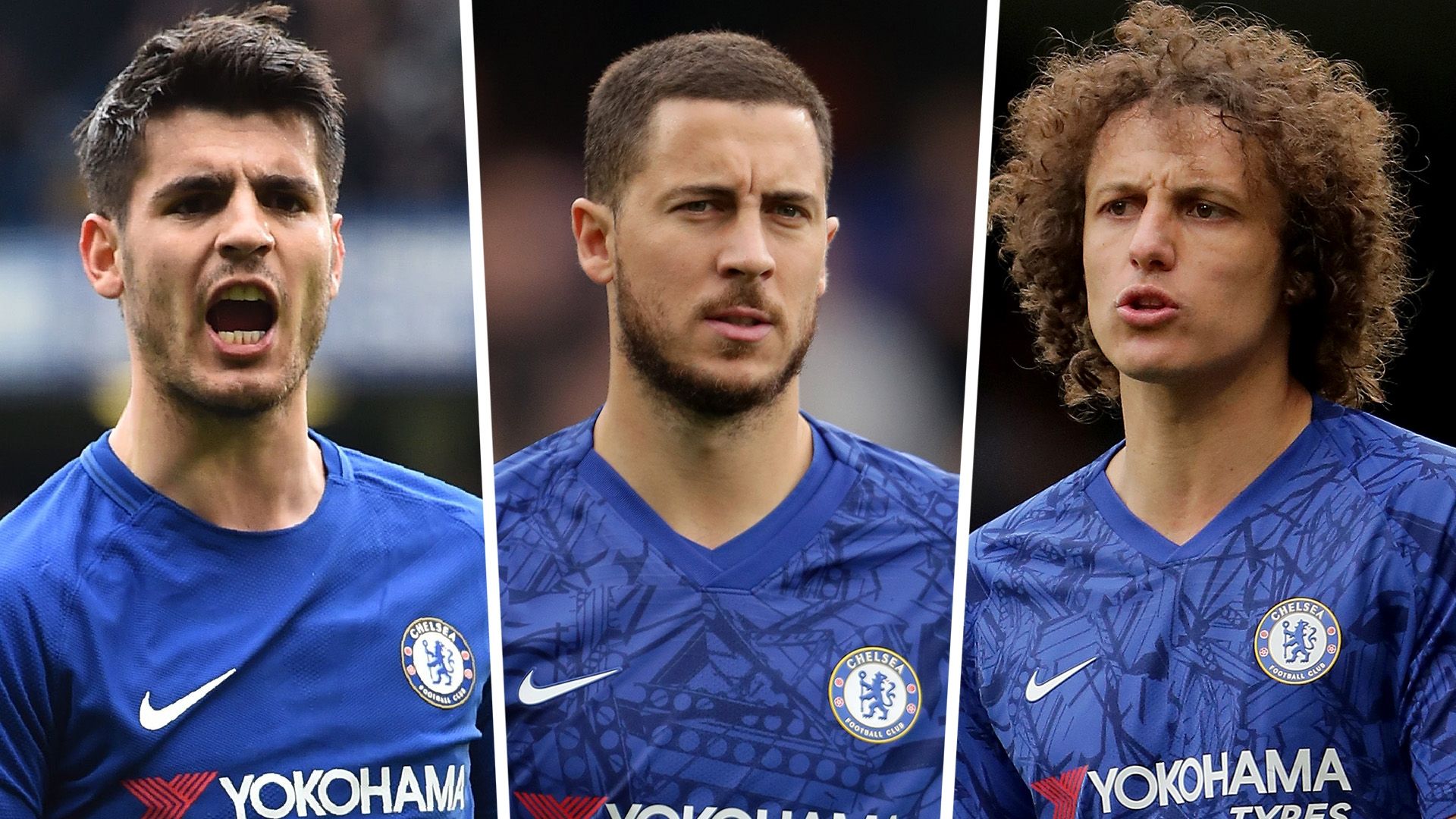 Alvaro Morata Eden Hazard David Luiz Chelsea