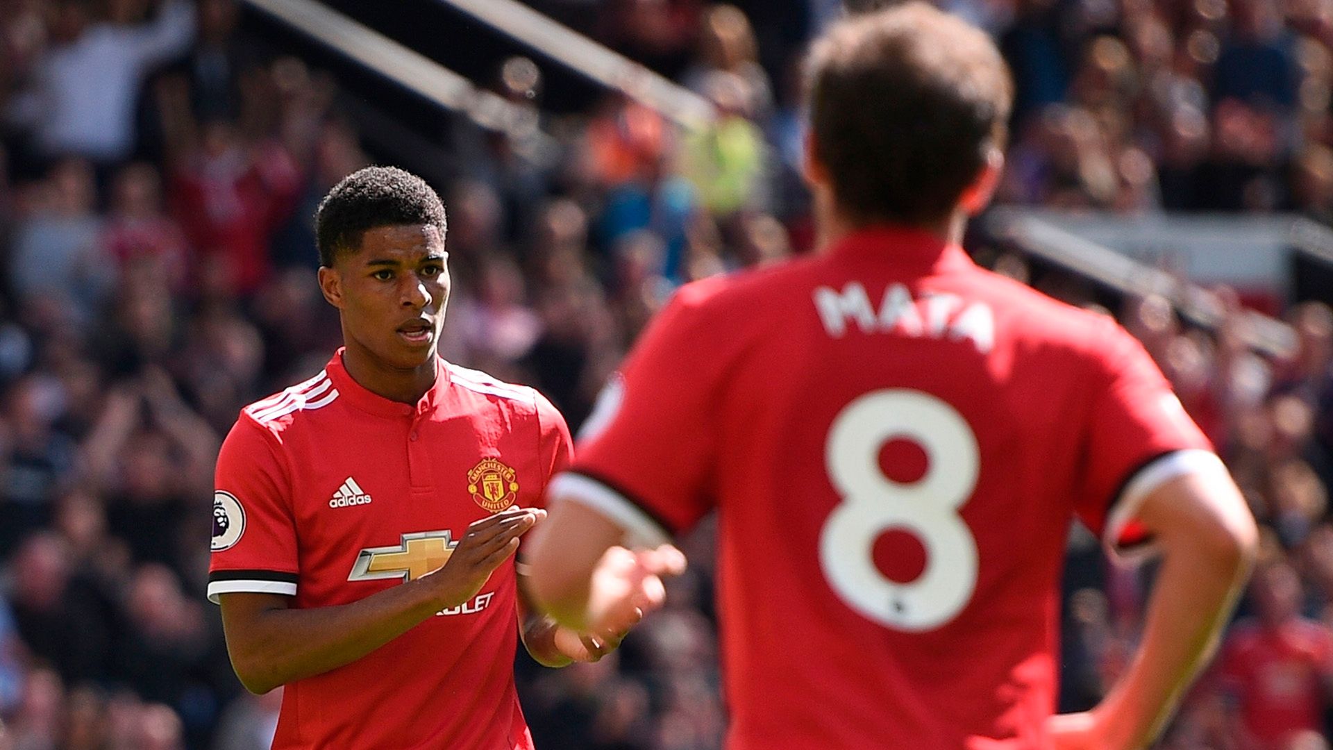 Juan Mata Marcus Rashford Manchester United Watford Premier League 13052018