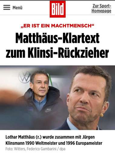 Jurgen Klinsmann vs Lothar Matthäus
