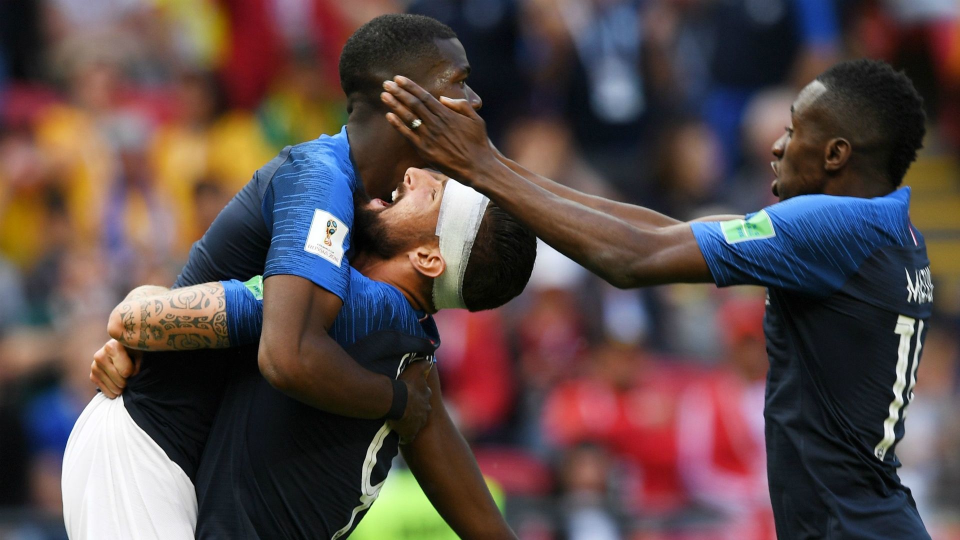 France celebratin Paul Pogba goal France Australia World Cup 2018 16062018