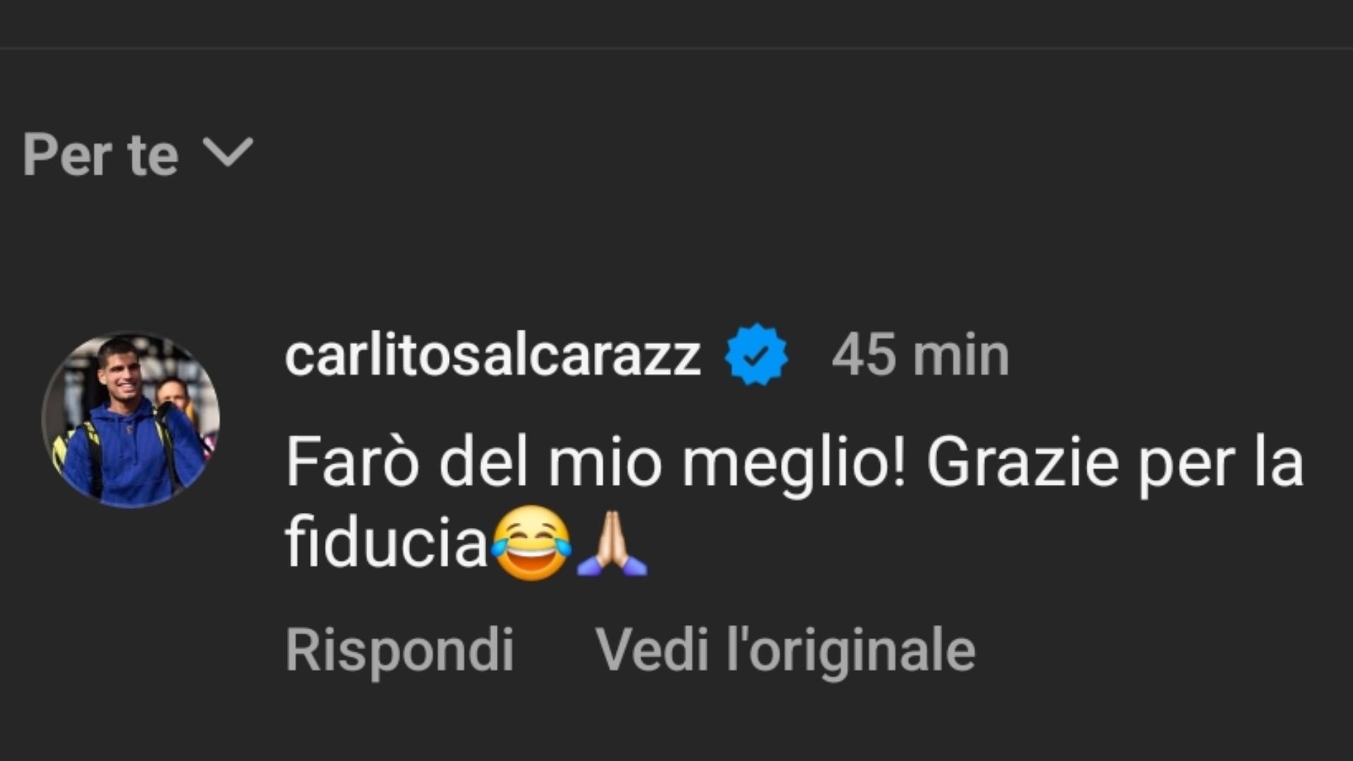 Carlos Alcaraz Instagram