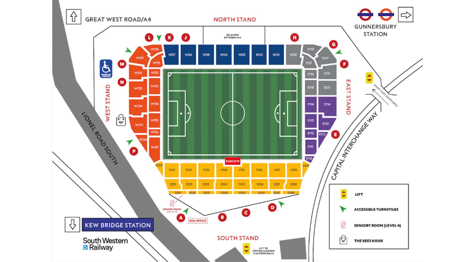 brentford stadium map 