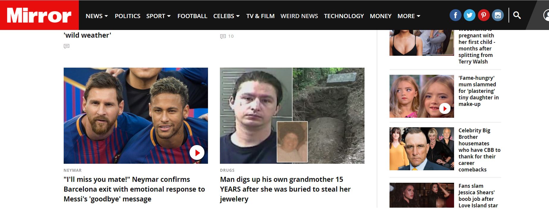 Mirror Neymar header