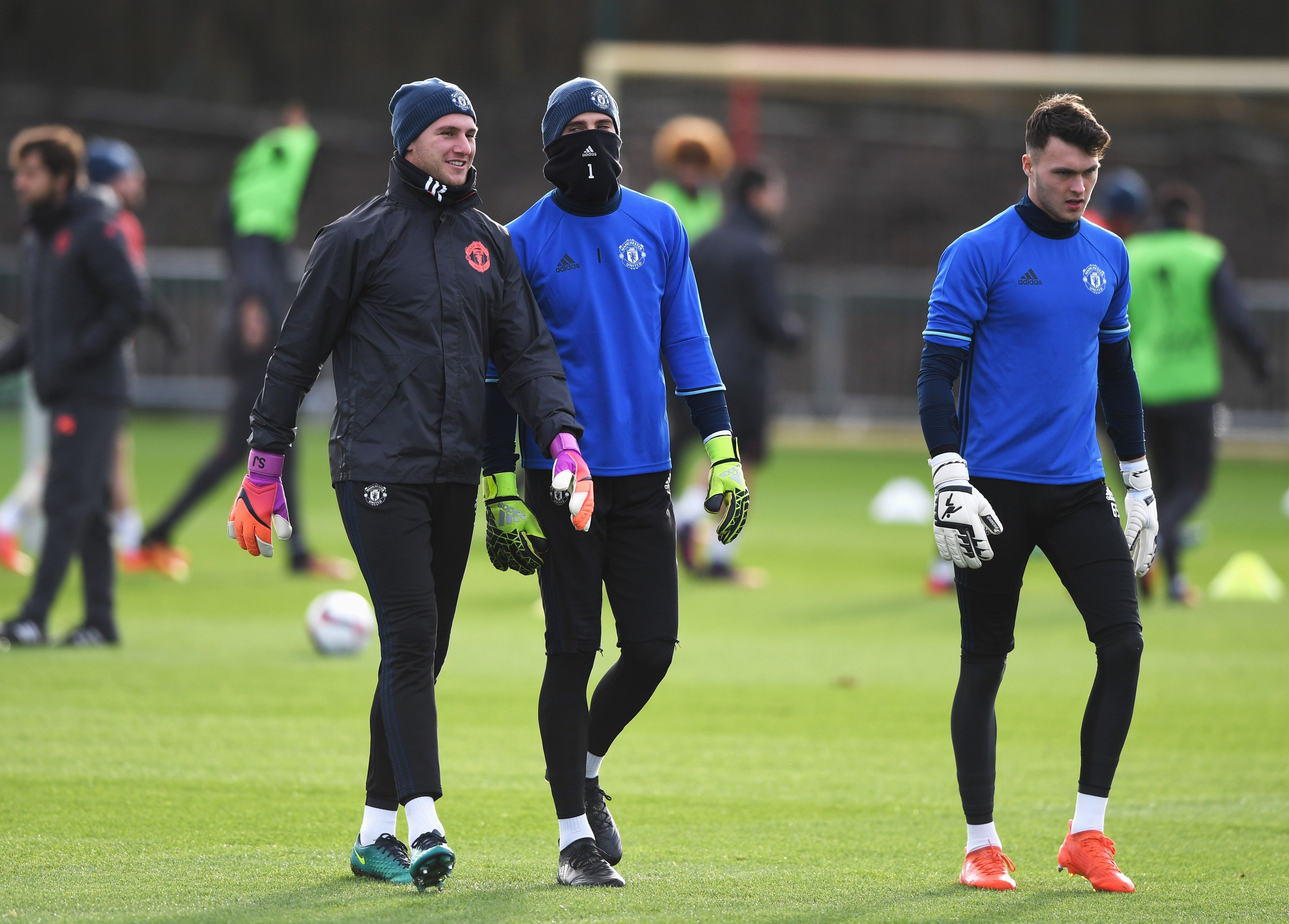 Sam Johnstone, David De Gea and Kieran O'Hara - Manchester United