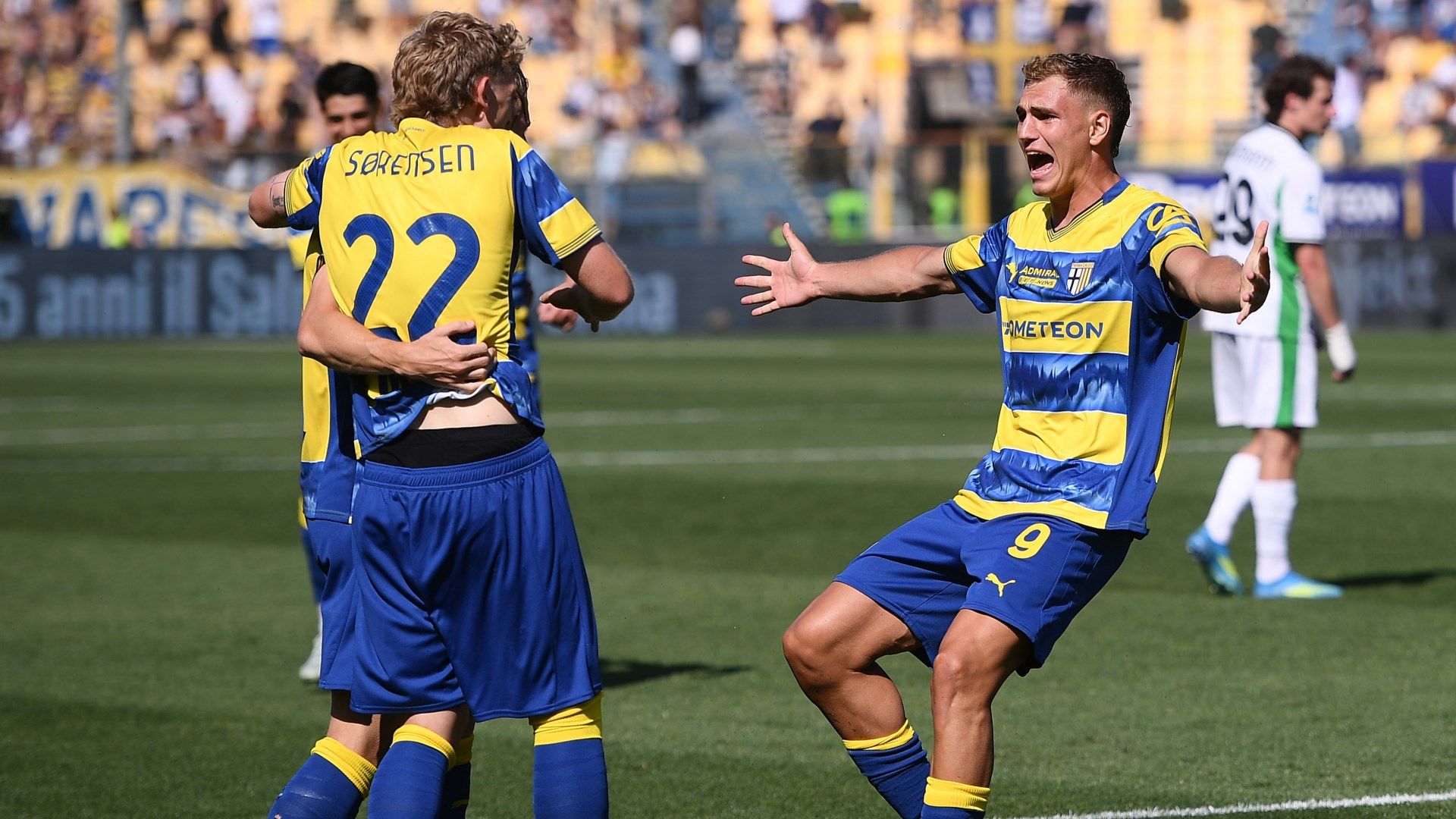 Pellegrino esultanza Parma Sassuolo
