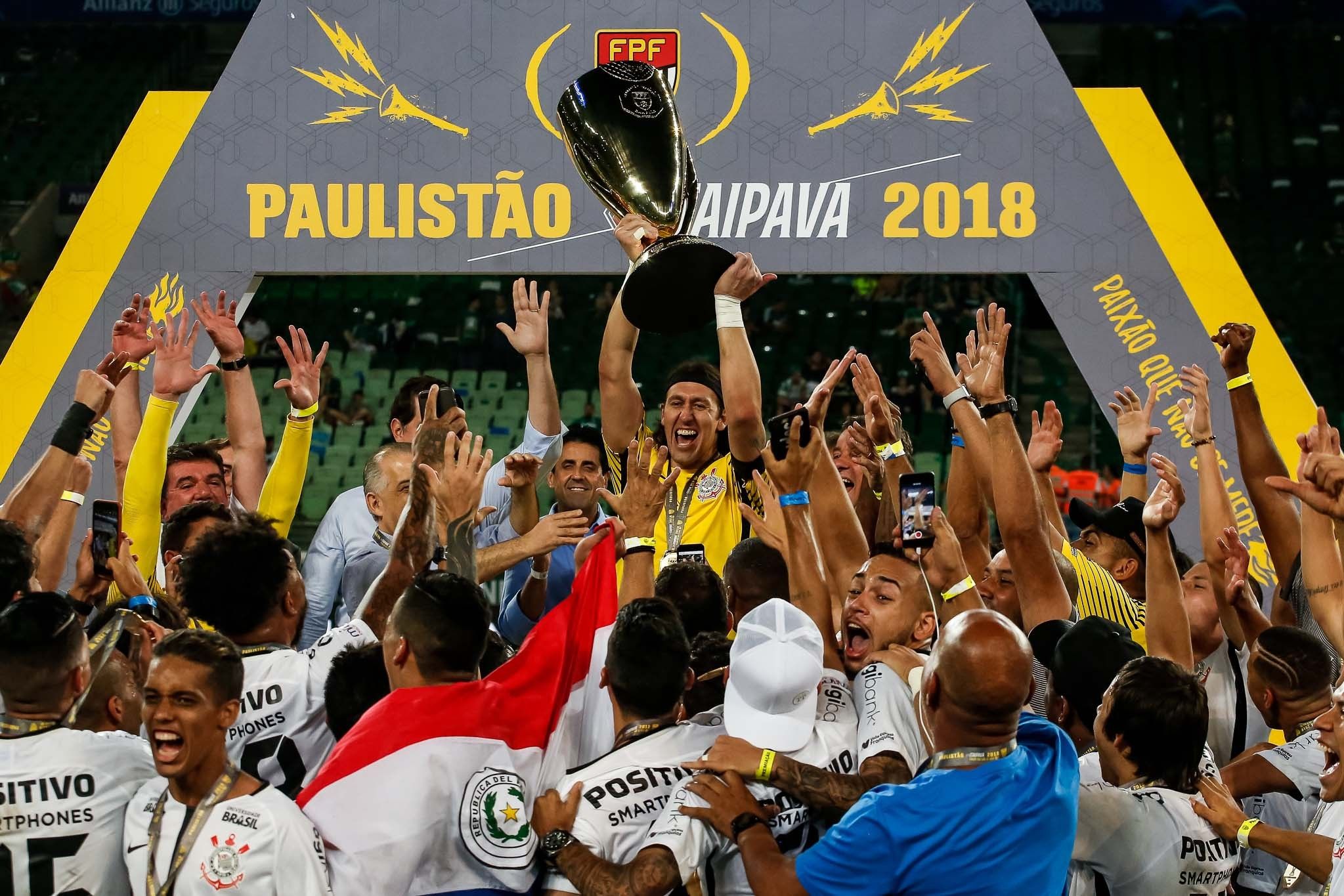 Corinthians festeja o Paulistão de 2018
