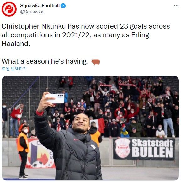 은쿤쿠, 공식 대회 23골로 홀란드와 함께 분데스리가 선수들 중 최다 골 공동 2위