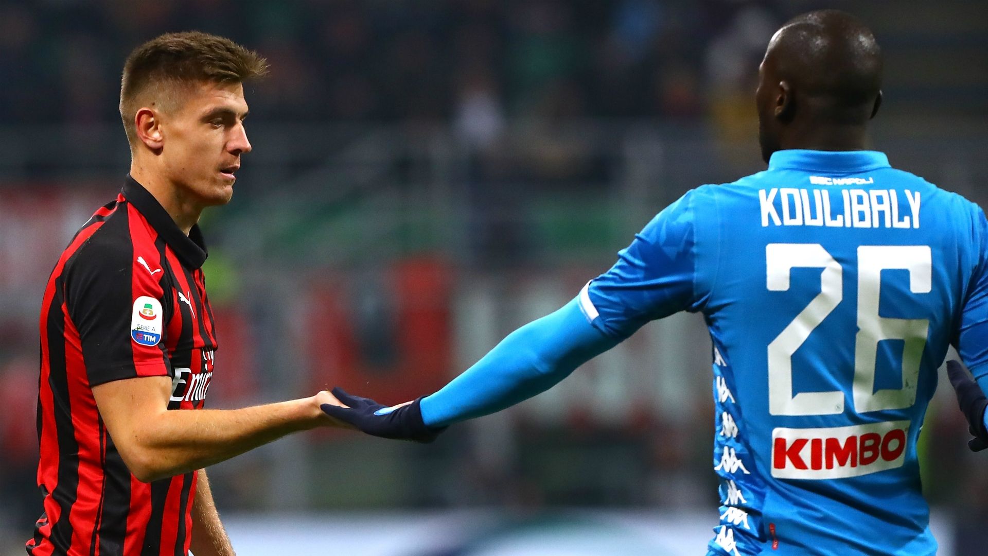 Krzysztof Piatek Kalidou Koulibaly Milan Napoli Serie A