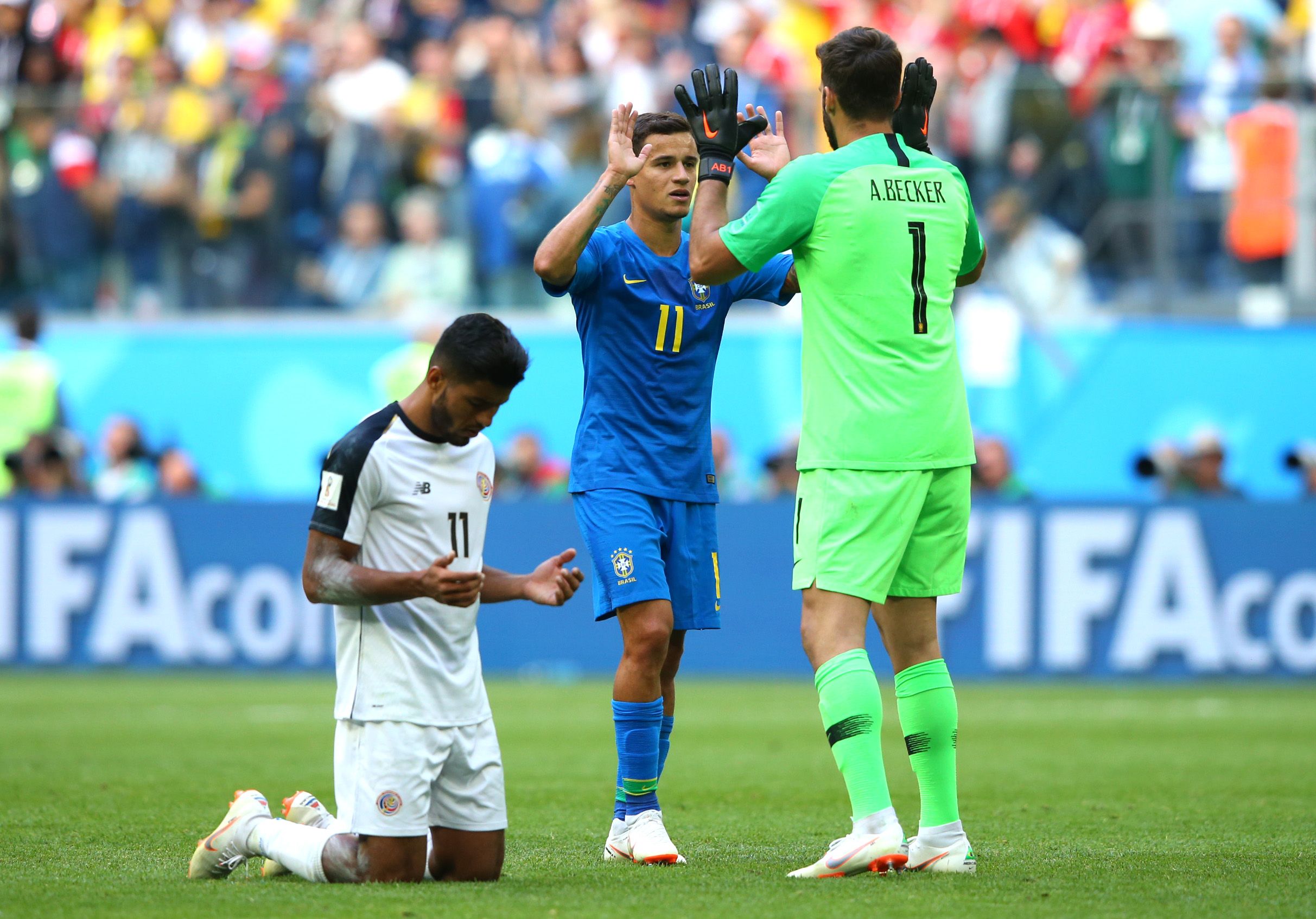 Alisson Becker Philippe Coutinho Brazil Costa Rica World Cup 2018